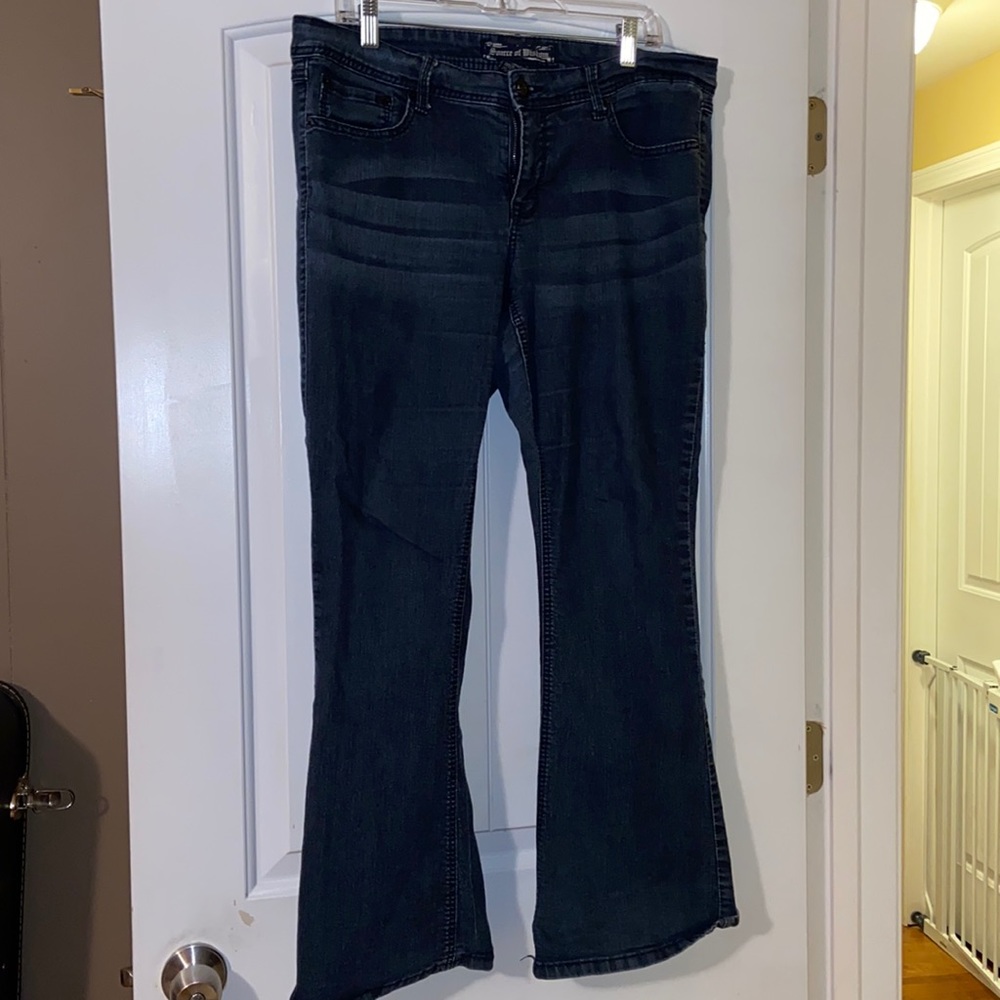 Dark wash boot cut jeans